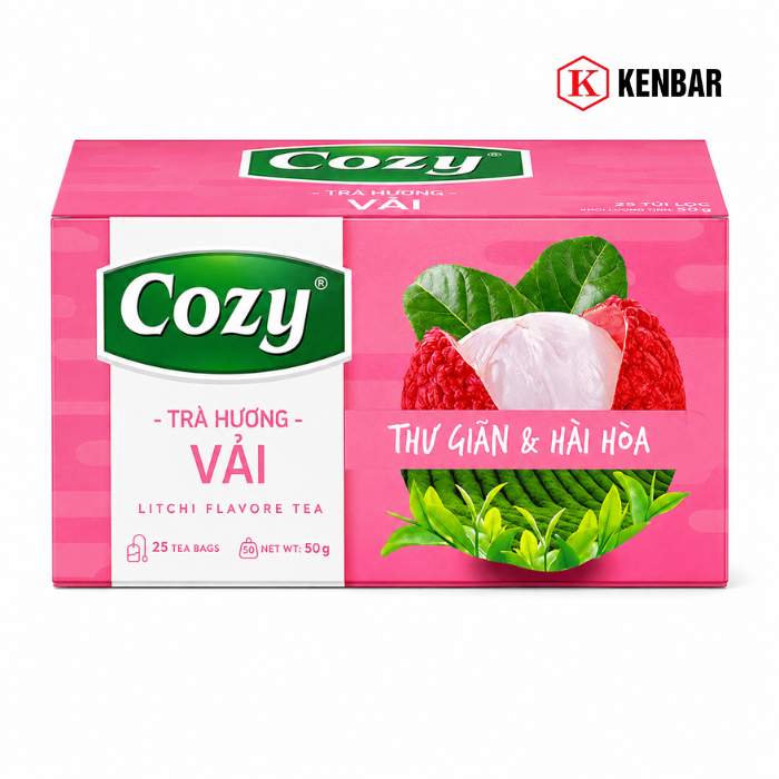 Trà Túi Lọc Cozy Hương Vải Hộp 50G