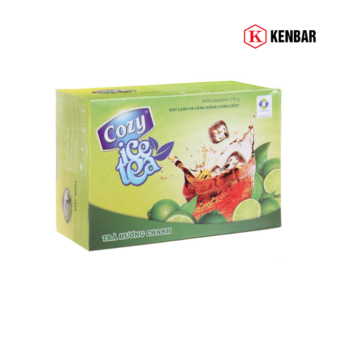 Trà Cozy Ice Tea hòa tan hương chanh hộp 270g 1