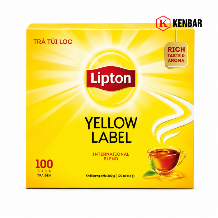 Trà Túi Lọc Lipton Nhãn Vàng Hộp 100 Gói