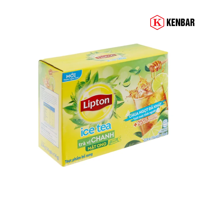 Trà Lipton Ice Tea chanh mật ong Hòa Tan hộp 224g 1