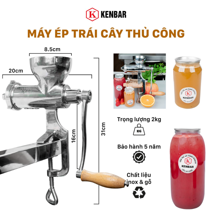 Máy ép trái cây bằng tay inox 304 KB03 1