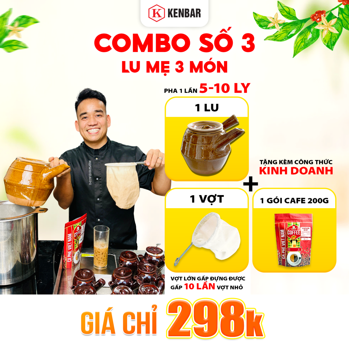Combo Cà Phê LU LỚN: Vợt + Lu lớn + Cây Nén + Cà Phê Rang Xay 200Gr - Ảnh 3
