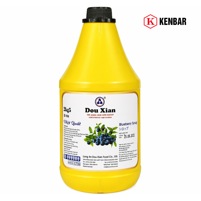 Siro Hương Việt Quất Douxian 2.5Kg