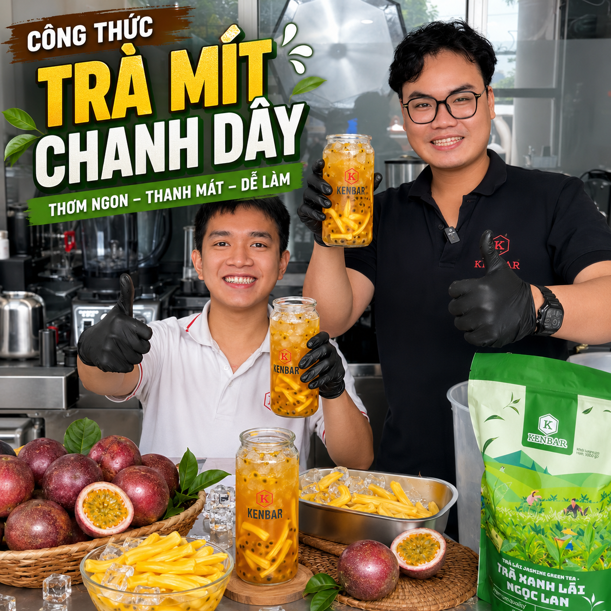 Công thức trà mít chanh dây Kenba