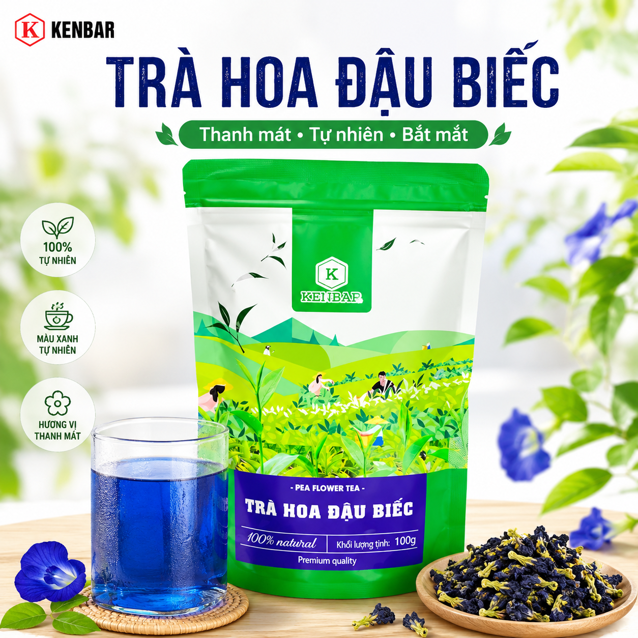Ủ trà hoa đậu biếc