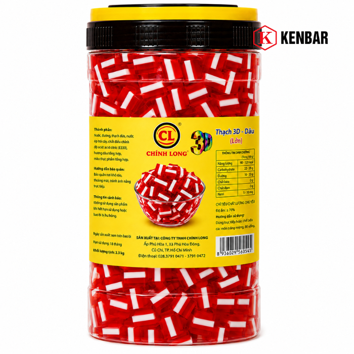 Thạch 3D - Dâu (Lớn) Hiệu Chính Long 2.3KG