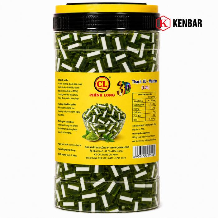Thạch 3D - Matcha (Lớn) Hiệu Chính Long 2.3KG