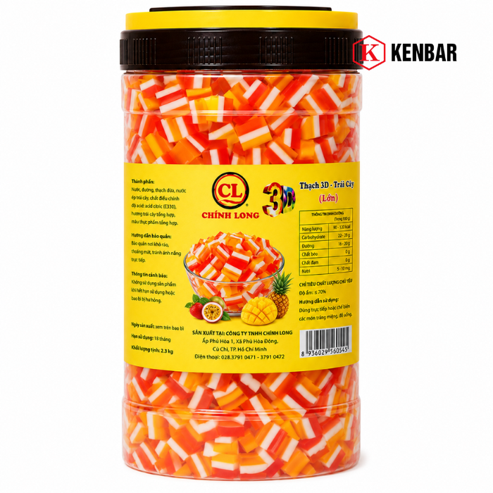 Thạch 3D - Trái Cây (Lớn) Hiệu Chính Long 2.3KG
