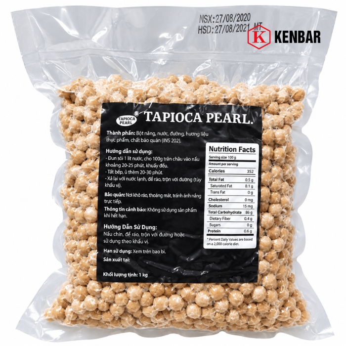 Hạt Trân Châu Đen (Tapioca Pearl) 1KG